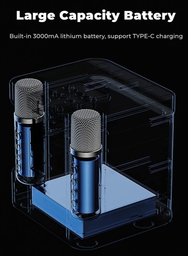 Arabest Portable Bluetooth Speaker, Karaoke Machine for Adults/Kids with 2 Wireless Microphones, Portable Bluetooth Karaoke Speaker PA System, Singing Machine with Echo and Vocal Cut, for Birthday - Image 5